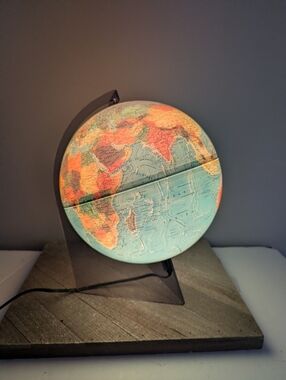 Vintage Scan Globe Lamp Denmark Acrylic Stand 25cm Mid Century Modern Light